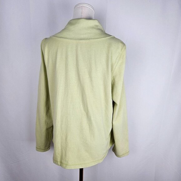 Eileen Fisher Petite Large PL Light Green Organic Cotton Full Zip Jacket - Picture 3 of 9